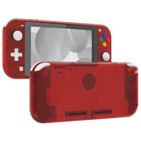 eXtremeRate Clear Red DIY Replacement Shell for NS Switch Lite, NSL Handheld Controller Housing with Screen Protector, Custom Case Cover for NS Switch Lite - DLM512