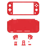 eXtremeRate Clear Red DIY Replacement Shell for NS Switch Lite, NSL Handheld Controller Housing with Screen Protector, Custom Case Cover for NS Switch Lite - DLM512