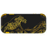 eXtremeRate The Great GOLDEN Wave Off Kanagawa - Black DIY Replacement Shell for Nintendo Switch Lite, NSL Handheld Controller Housing with Screen Protector, Custom Case Cover for Nintendo Switch Lite - DLT142