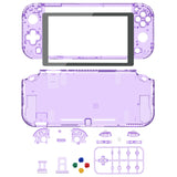 eXtremeRate Crystal Clear Atomic Purple DIY Replacement Shell for NS Switch Lite, NSL Handheld Controller Housing with Screen Protector, Custom Case Cover for NS Switch Lite - DLP325