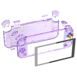 eXtremeRate Crystal Clear Atomic Purple DIY Replacement Shell for NS Switch Lite, NSL Handheld Controller Housing with Screen Protector, Custom Case Cover for NS Switch Lite - DLP325