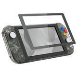 eXtremeRate Crystal Clear Black DIY Replacement Shell for NS Switch Lite, NSL Handheld Controller Housing with Screen Protector, Custom Case Cover for NS Switch Lite - DLP329