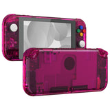 eXtremeRate Crystal Clear Candy Pink DIY Replacement Shell for NS Switch Lite, NSL Handheld Controller Housing with Screen Protector, Custom Case Cover for NS Switch Lite - DLP331