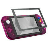 eXtremeRate Crystal Clear Candy Pink DIY Replacement Shell for NS Switch Lite, NSL Handheld Controller Housing with Screen Protector, Custom Case Cover for NS Switch Lite - DLP331