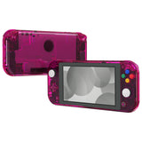 eXtremeRate Crystal Clear Candy Pink DIY Replacement Shell for NS Switch Lite, NSL Handheld Controller Housing with Screen Protector, Custom Case Cover for NS Switch Lite - DLP331