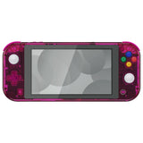 eXtremeRate Crystal Clear Candy Pink DIY Replacement Shell for NS Switch Lite, NSL Handheld Controller Housing with Screen Protector, Custom Case Cover for NS Switch Lite - DLP331