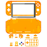 eXtremeRate Crystal Clear Orange DIY Replacement Shell for NS Switch Lite, NSL Handheld Controller Housing with Screen Protector, Custom Case Cover for NS Switch Lite - DLP330