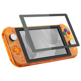 eXtremeRate Crystal Clear Orange DIY Replacement Shell for NS Switch Lite, NSL Handheld Controller Housing with Screen Protector, Custom Case Cover for NS Switch Lite - DLP330