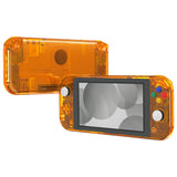 eXtremeRate Crystal Clear Orange DIY Replacement Shell for NS Switch Lite, NSL Handheld Controller Housing with Screen Protector, Custom Case Cover for NS Switch Lite - DLP330