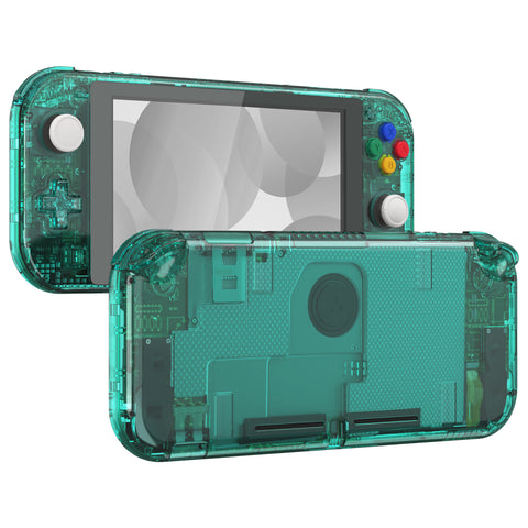 eXtremeRate Crystal Emerald Green DIY Replacement Shell for NS Switch Lite, NSL Handheld Controller Housing with Screen Protector, Custom Case Cover for NS Switch Lite - DLP328