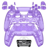 eXtremeRate Replacement Full Set Shells with Button Kit for PS5 Controller BDM-030/040/050 - Clear Atomic Purple - QPFM5005G3