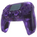 eXtremeRate Replacement Full Set Shells with Button Kit for PS5 Controller BDM-030/040/050 - Clear Atomic Purple - QPFM5005G3