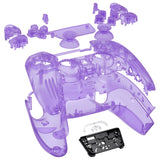 eXtremeRate Replacement Full Set Shells with Button Kit for PS5 Controller BDM-030/040/050 - Clear Atomic Purple - QPFM5005G3