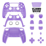 eXtremeRate Replacement Full Set Shells with Button Kit for PS5 Controller BDM-030/040/050 - Clear Atomic Purple - QPFM5005G3