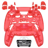 eXtremeRate Replacement Full Set Shells with Button Kit for PS5 Controller BDM-030/040/050 - Clear Red - QPFM5002G3