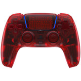 eXtremeRate Replacement Full Set Shells with Button Kit for PS5 Controller BDM-030/040/050 - Clear Red - QPFM5002G3