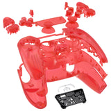 eXtremeRate Replacement Full Set Shells with Button Kit for PS5 Controller BDM-030/040/050 - Clear Red - QPFM5002G3