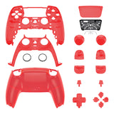 eXtremeRate Replacement Full Set Shells with Button Kit for PS5 Controller BDM-030/040/050 - Clear Red - QPFM5002G3