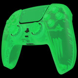 eXtremeRate Full Set Housing Shell with Action Buttons Touchpad Cover, Glow in Dark - Green Replacement Decorative Trim Shell Front Back Plates Compatible with ps5 Controller BDM-030/040/050 - QPFM5009G3