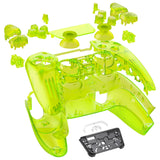 eXtremeRate Full Set Housing Shell with Action Buttons Touchpad Cover, Clear Lime Green Replacement Decorative Trim Shell Front Back Plates Compatible with ps5 Controller BDM-030/040/050 - QPFM5010G3