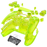 eXtremeRate Full Set Housing Shell with Action Buttons Touchpad Cover, Clear Lime Green Replacement Decorative Trim Shell Front Back Plates Compatible with ps5 Controller BDM-030/040/050 - QPFM5010G3