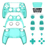 eXtremeRate Full Set Housing Shell with Action Buttons Touchpad Cover, Emerald Green Replacement Decorative Trim Shell Front Back Plates Compatible with ps5 Controller BDM-030/040/050 - QPFM5008G3