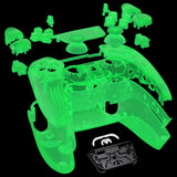 eXtremeRate Full Set Housing Shell with Action Buttons Touchpad Cover, Glow in Dark - Green Replacement Decorative Trim Shell Front Back Plates Compatible with ps5 Controller BDM-030/040/050 - QPFM5009G3