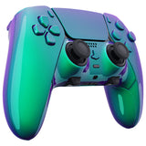 eXtremeRate Chameleon Green Purple Full Set Housing Shell with Buttons Touchpad Cover Compatible with ps5 Edge Controller, Custom Replacement Decorative Trim Shell Front Back Plates Compatible with ps5 Edge Controller - QRHEGP010