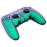 eXtremeRate Chameleon Green Purple Full Set Housing Shell with Buttons Touchpad Cover Compatible with ps5 Edge Controller, Custom Replacement Decorative Trim Shell Front Back Plates Compatible with ps5 Edge Controller - QRHEGP010