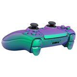 eXtremeRate Chameleon Green Purple Full Set Housing Shell with Buttons Touchpad Cover Compatible with ps5 Edge Controller, Custom Replacement Decorative Trim Shell Front Back Plates Compatible with ps5 Edge Controller - QRHEGP010