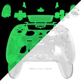 eXtremeRate Glow in Dark - Green Full Set Housing Shell with Buttons Touchpad Cover Compatible with ps5 Edge Controller, Custom Replacement Decorative Trim Shell Front Back Plates Compatible with ps5 Edge Controller - QRHEGM007