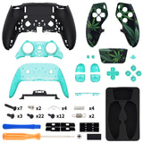 eXtremeRate Green Weeds Full Set Housing Shell with Buttons Touchpad Cover Compatible with ps5 Edge Controller, Custom Replacement Decorative Trim Shell Front Back Plates Compatible with ps5 Edge Controller - QRHEGT008