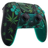 eXtremeRate Green Weeds Full Set Housing Shell with Buttons Touchpad Cover Compatible with ps5 Edge Controller, Custom Replacement Decorative Trim Shell Front Back Plates Compatible with ps5 Edge Controller - QRHEGT008