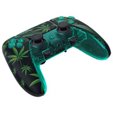 eXtremeRate Green Weeds Full Set Housing Shell with Buttons Touchpad Cover Compatible with ps5 Edge Controller, Custom Replacement Decorative Trim Shell Front Back Plates Compatible with ps5 Edge Controller - QRHEGT008