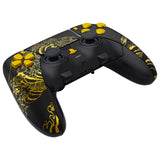 eXtremeRate The Great GOLDEN Wave Off Kanagawa - Black Full Set Housing Shell with Buttons Touchpad Cover Compatible with ps5 Edge Controller, Custom Replacement Decorative Trim Shell Front Back Plates Compatible with ps5 Edge Controller - QRHEGT009