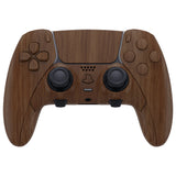 eXtremeRate Wood Grain Full Set Housing Shell with Buttons Touchpad Cover Compatible with ps5 Edge Controller, Custom Replacement Decorative Trim Shell Front Back Plates Compatible with ps5 Edge Controller - QRHEGS002