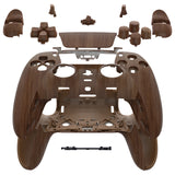 eXtremeRate Wood Grain Full Set Housing Shell with Buttons Touchpad Cover Compatible with ps5 Edge Controller, Custom Replacement Decorative Trim Shell Front Back Plates Compatible with ps5 Edge Controller - QRHEGS002