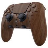 eXtremeRate Wood Grain Full Set Housing Shell with Buttons Touchpad Cover Compatible with ps5 Edge Controller, Custom Replacement Decorative Trim Shell Front Back Plates Compatible with ps5 Edge Controller - QRHEGS002