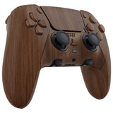 eXtremeRate Wood Grain Full Set Housing Shell with Buttons Touchpad Cover Compatible with ps5 Edge Controller, Custom Replacement Decorative Trim Shell Front Back Plates Compatible with ps5 Edge Controller - QRHEGS002