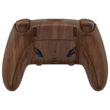 eXtremeRate Wood Grain Full Set Housing Shell with Buttons Touchpad Cover Compatible with ps5 Edge Controller, Custom Replacement Decorative Trim Shell Front Back Plates Compatible with ps5 Edge Controller - QRHEGS002