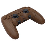 eXtremeRate Wood Grain Full Set Housing Shell with Buttons Touchpad Cover Compatible with ps5 Edge Controller, Custom Replacement Decorative Trim Shell Front Back Plates Compatible with ps5 Edge Controller - QRHEGS002