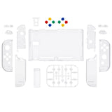 eXtremeRate Crystal Clear Back Plate for NS Switch Console, NS Joycon Handheld Controller Housing with Full Set Buttons, DIY Replacement Shell for Nintendo Switch - QP349