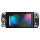 eXtremeRate Crystal Clear Back Plate for NS Switch Console, NS Joycon Handheld Controller Housing with Full Set Buttons, DIY Replacement Shell for Nintendo Switch - QP349