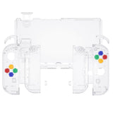 eXtremeRate Crystal Clear Back Plate for NS Switch Console, NS Joycon Handheld Controller Housing with Full Set Buttons, DIY Replacement Shell for Nintendo Switch - QP349