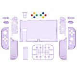 eXtremeRate Crystal Clear Atomic Purple Back Plate for NS Switch Console, NS Joycon Handheld Controller Housing with Full Set Buttons, DIY Replacement Shell for Nintendo Switch - QP353