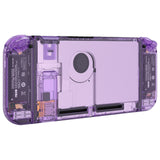 eXtremeRate Crystal Clear Atomic Purple Back Plate for NS Switch Console, NS Joycon Handheld Controller Housing with Full Set Buttons, DIY Replacement Shell for Nintendo Switch - QP353