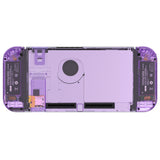 eXtremeRate Crystal Clear Atomic Purple Back Plate for NS Switch Console, NS Joycon Handheld Controller Housing with Full Set Buttons, DIY Replacement Shell for Nintendo Switch - QP353