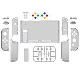 eXtremeRate Crystal Clear Black Back Plate for NS Switch Console, NS Joycon Handheld Controller Housing with Full Set Buttons, DIY Replacement Shell for Nintendo Switch - QP357