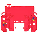 eXtremeRate Crystal Clear Red Back Plate for NS Switch Console, NS Joycon Handheld Controller Housing with Full Set Buttons, DIY Replacement Shell for Nintendo Switch - QP350