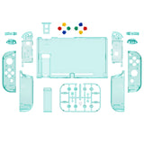 eXtremeRate Crystal Emerald Green Back Plate for NS Switch Console, NS Joycon Handheld Controller Housing with Full Set Buttons, DIY Replacement Shell for Nintendo Switch - QP356